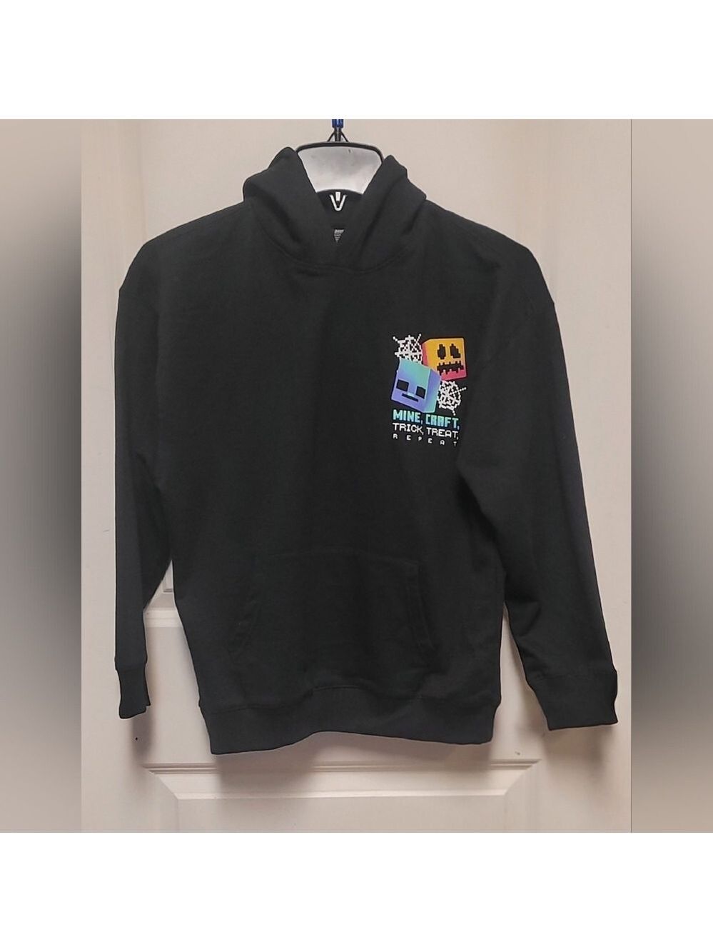 Kids Black Minecraft Trick or Treat Hoodie